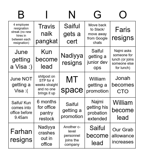 AM Bingo 2025 Bingo Card
