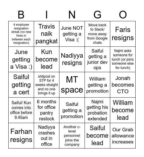 AM Bingo 2025 Bingo Card