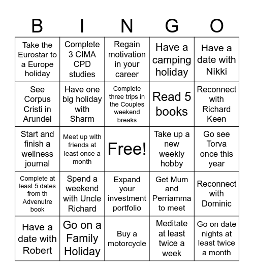 2025 Bingo Card