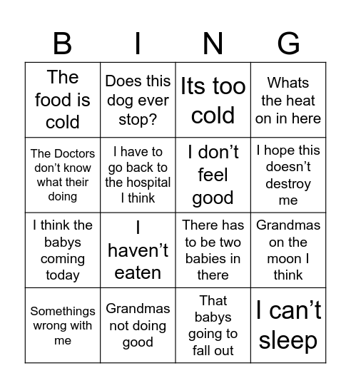 DINGO Bingo Card