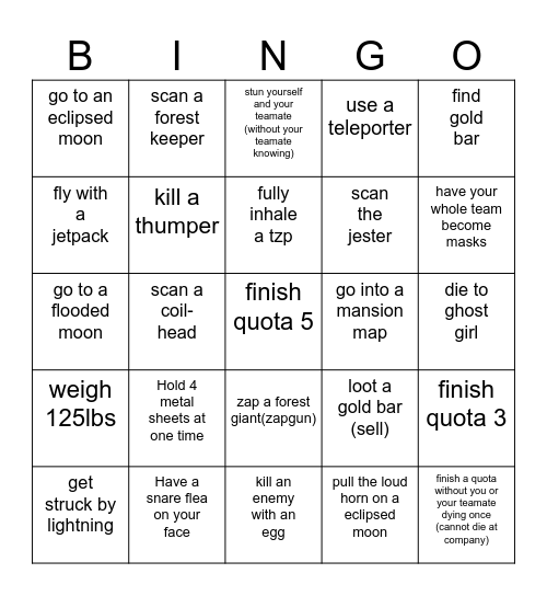 lethal bingo 1 (aqua aitor) Bingo Card