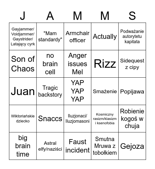 Spelljamms Bingo Card