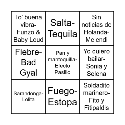 Bingo musical 2025 Bingo Card