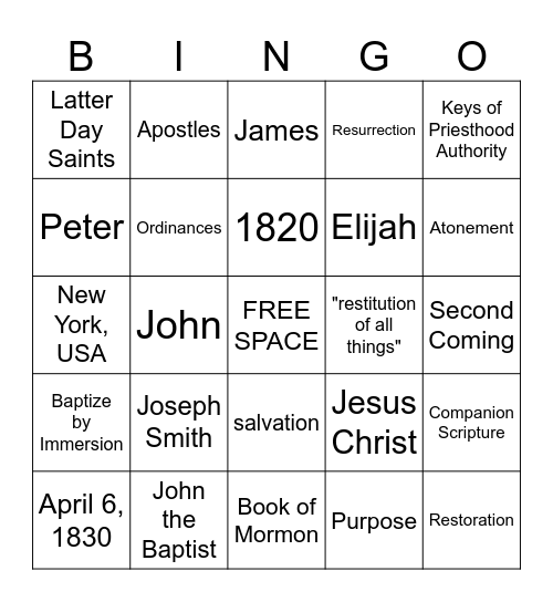 A Bicentennial Proclamation to the World Bingo Card