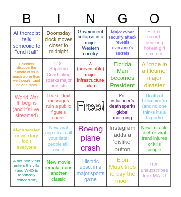 2025 Bingo Card