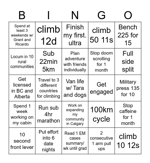 2025 Bingo! Bingo Card