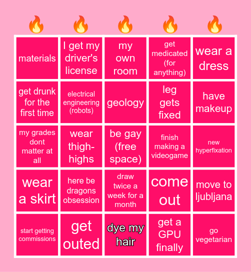 Ashlyn's 2025 bingo Card
