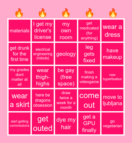Ashlyn's 2025 bingo Card