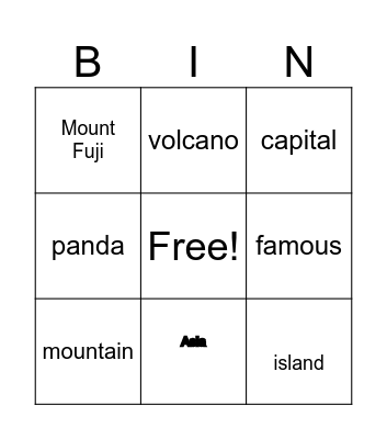 Japan Bingo Card