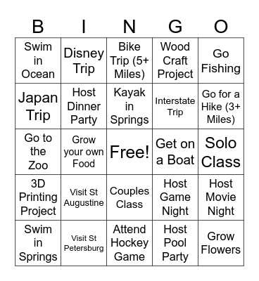 2025 Bingo Card