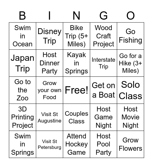 2025 Bingo Card