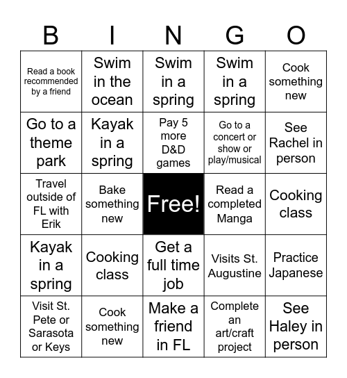 2025 Bingo Card