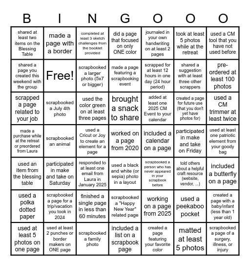 Crop Til You Drop 2025 Bingo Card