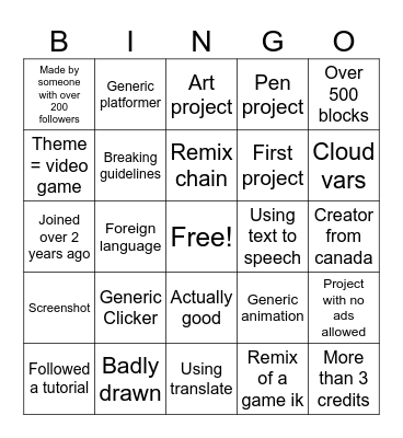Scratch Recent Tab Bingo Card