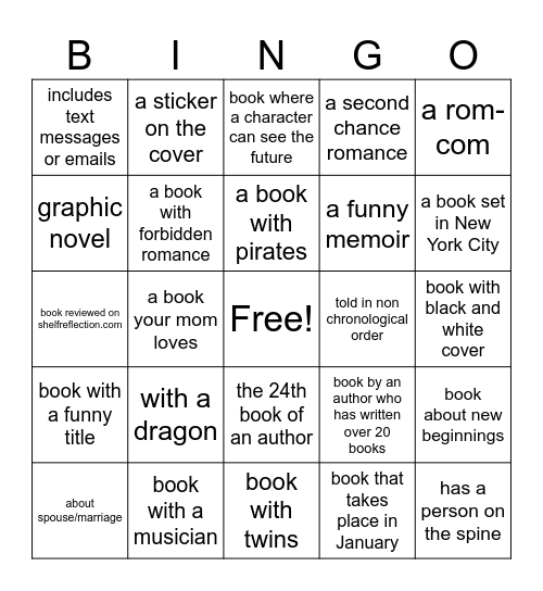 Book Bingo Card