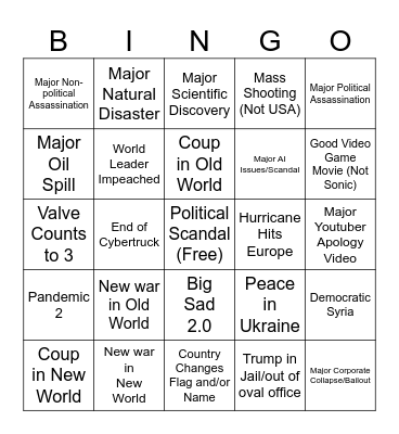 2025 Bingo Card