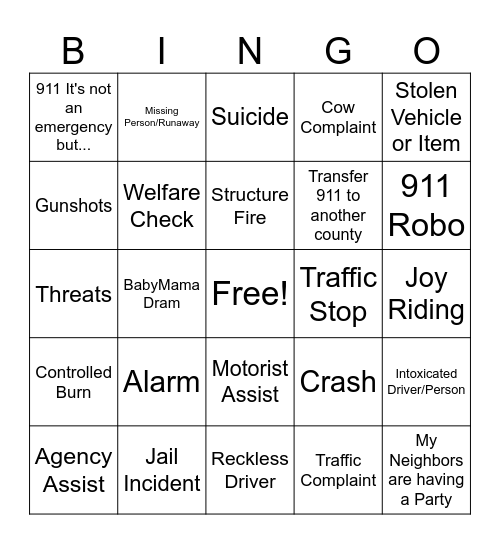 Dispatch Bingo Card