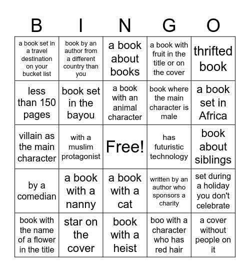 Book Bingo Card