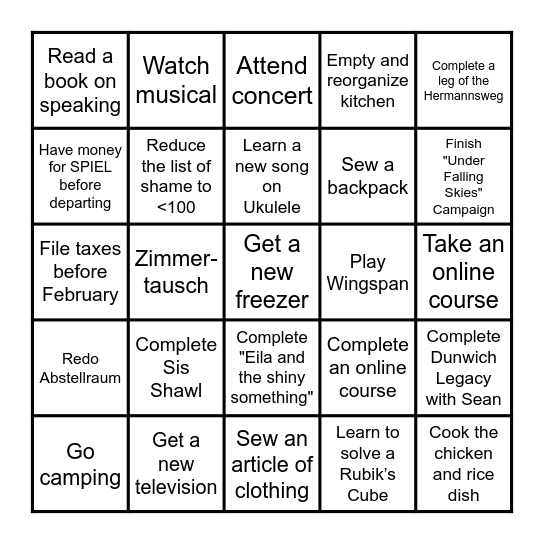 Lari 2025 Bingo Card