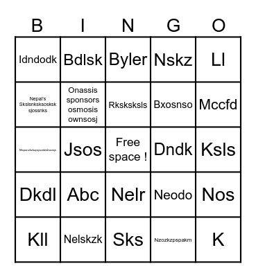 STRANGER THINGS BINGO CARD Bingo Card