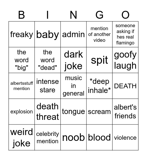 FLAMINGO BINGO Card