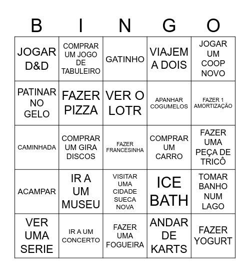 2025 Bingo Card