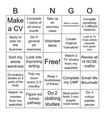 2025 Bingo Card