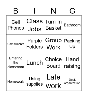 Procedure Review Bingo Card