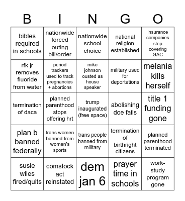 2025 Bingo Card
