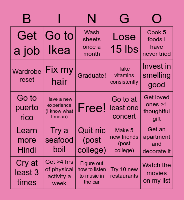 Sanya 2025 Bingo Card! Bingo Card