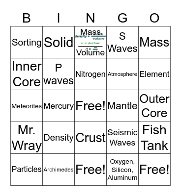 Earth Matters Bingo Card