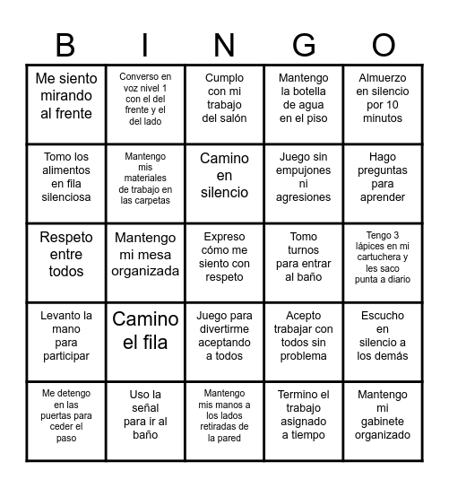 Nuestros BINGOALS para este año Bingo Card