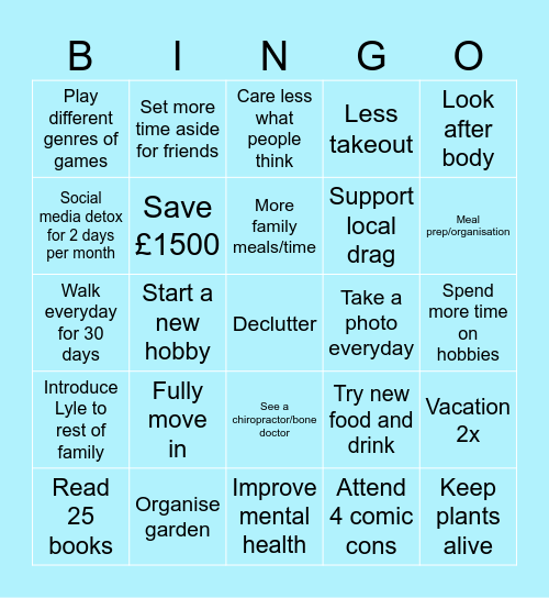 2025 Bingo Card
