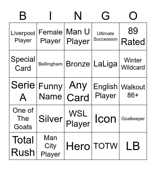 FC25 Bingo Card