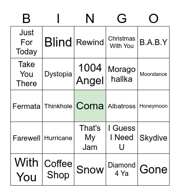 Farawell, Earth Encore Concert Bingo Card