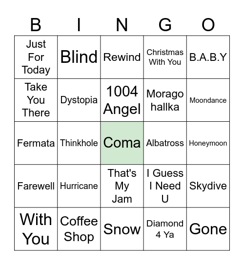 Farawell, Earth Encore Concert Bingo Card