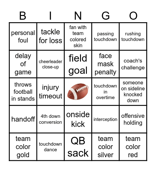 Football Bingo Card