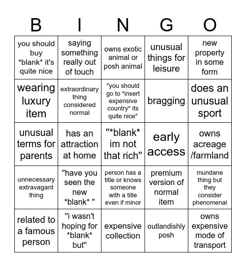mcs bingo Card