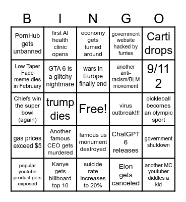 2025 BINGO Card