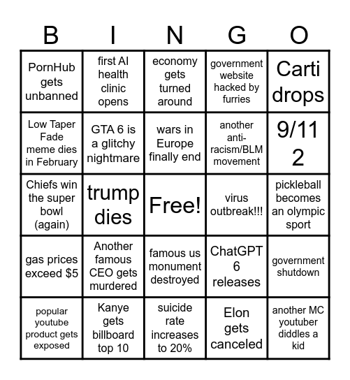 2025 BINGO Card