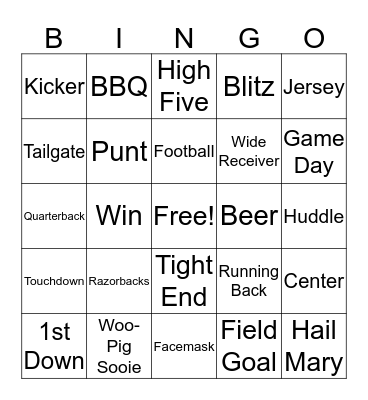 Football Bingo Card