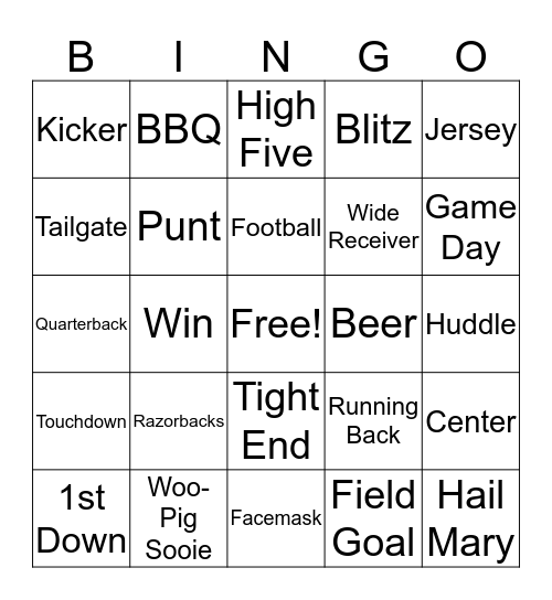 Football Bingo Card