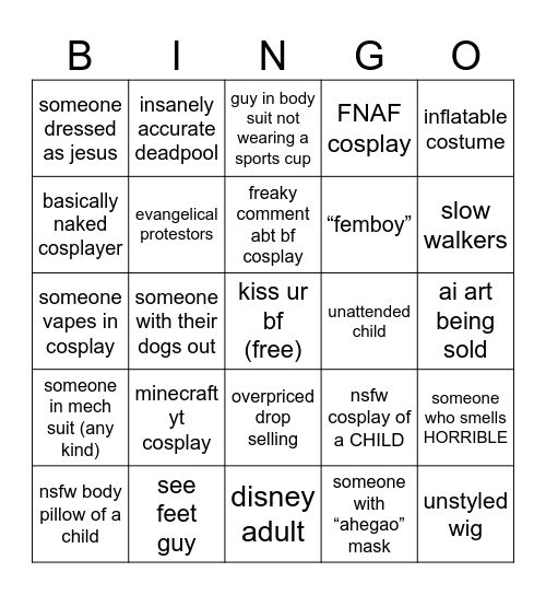Bug Con Bingo Card