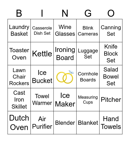 Bridal Shower Bingo Card