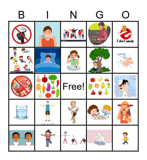 Healthy Habits Bingo Card