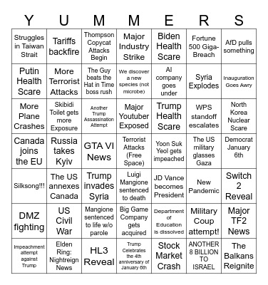 JANUARY 2025 BINGO!!! Bingo Card