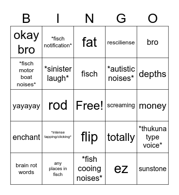 things my friends say Bingo Card