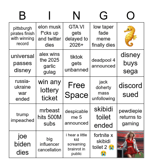 2025 BINGO CARD Bingo Card