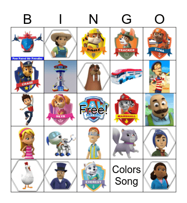 PAW PATROL BINGO Card