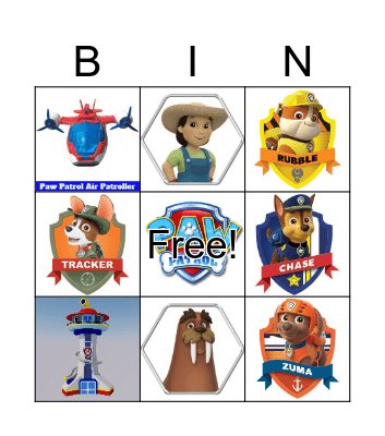 PAW PATROL BINGO Card